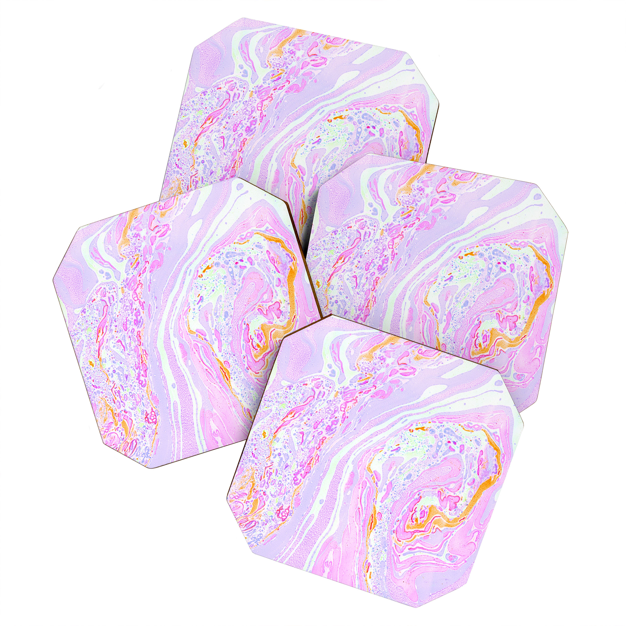 Amy Sia Marble Pastel Pink Throw Pillow