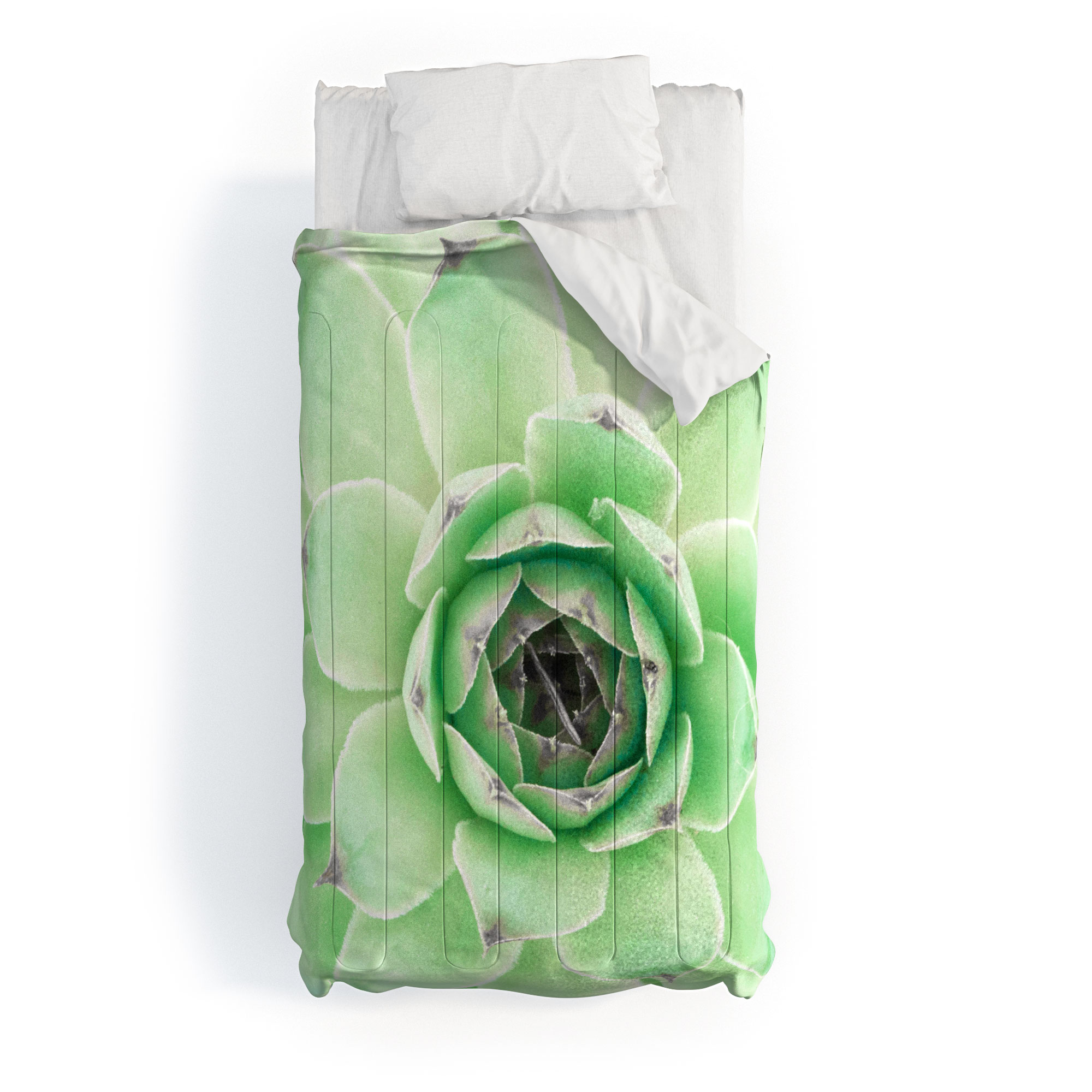 Mint Succulent Memory Foam Bath Mat Emanuela Carratoni